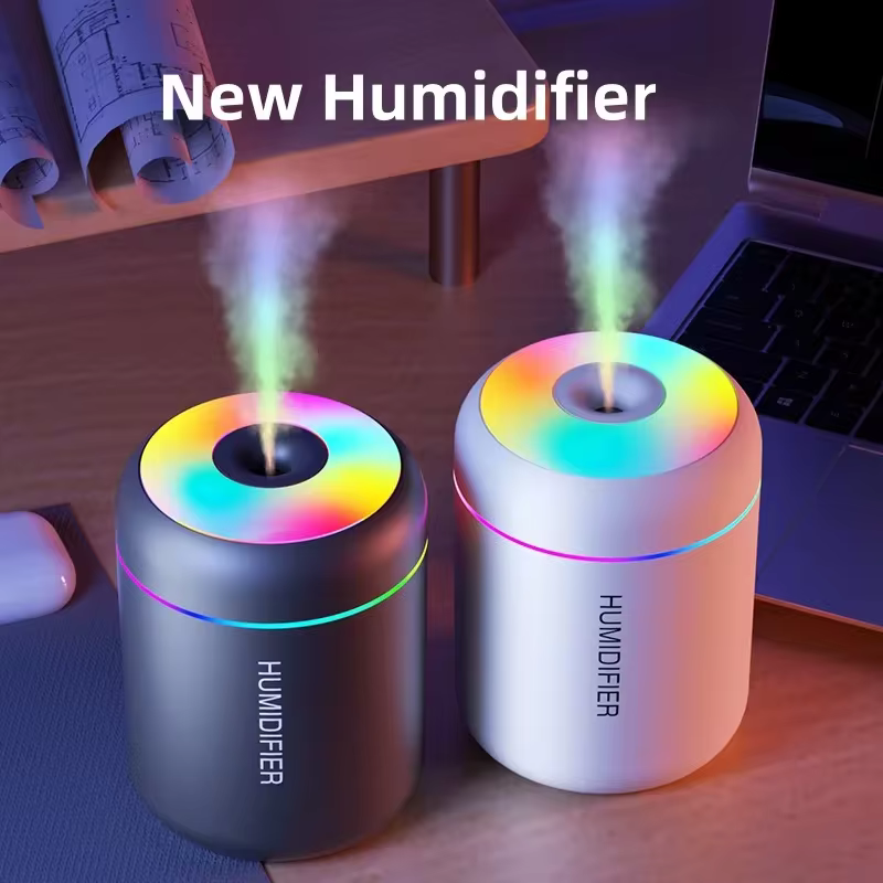 180ml Mini USB Air Humidifier & Essential Oil Diffuser | Portable Cool Mist Maker with RGB Night Light for Home, Bedroom & Car